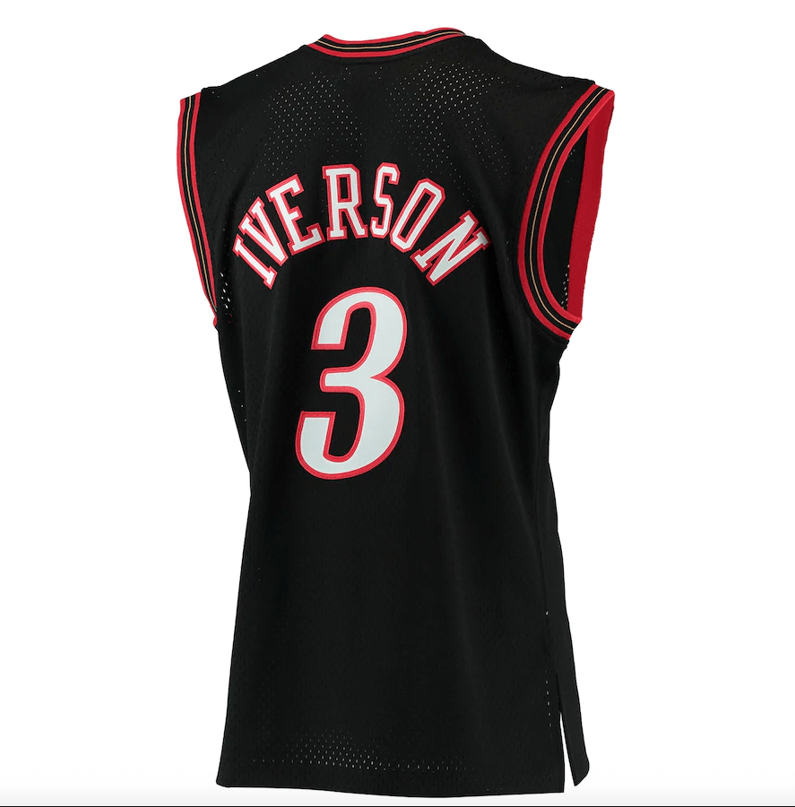 Men’s Allen Iverson Philadelphia 76ers 2000-2001 Swingman Black Replica Jersey By Mitchell & Ness